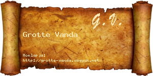Grotte Vanda névjegykártya